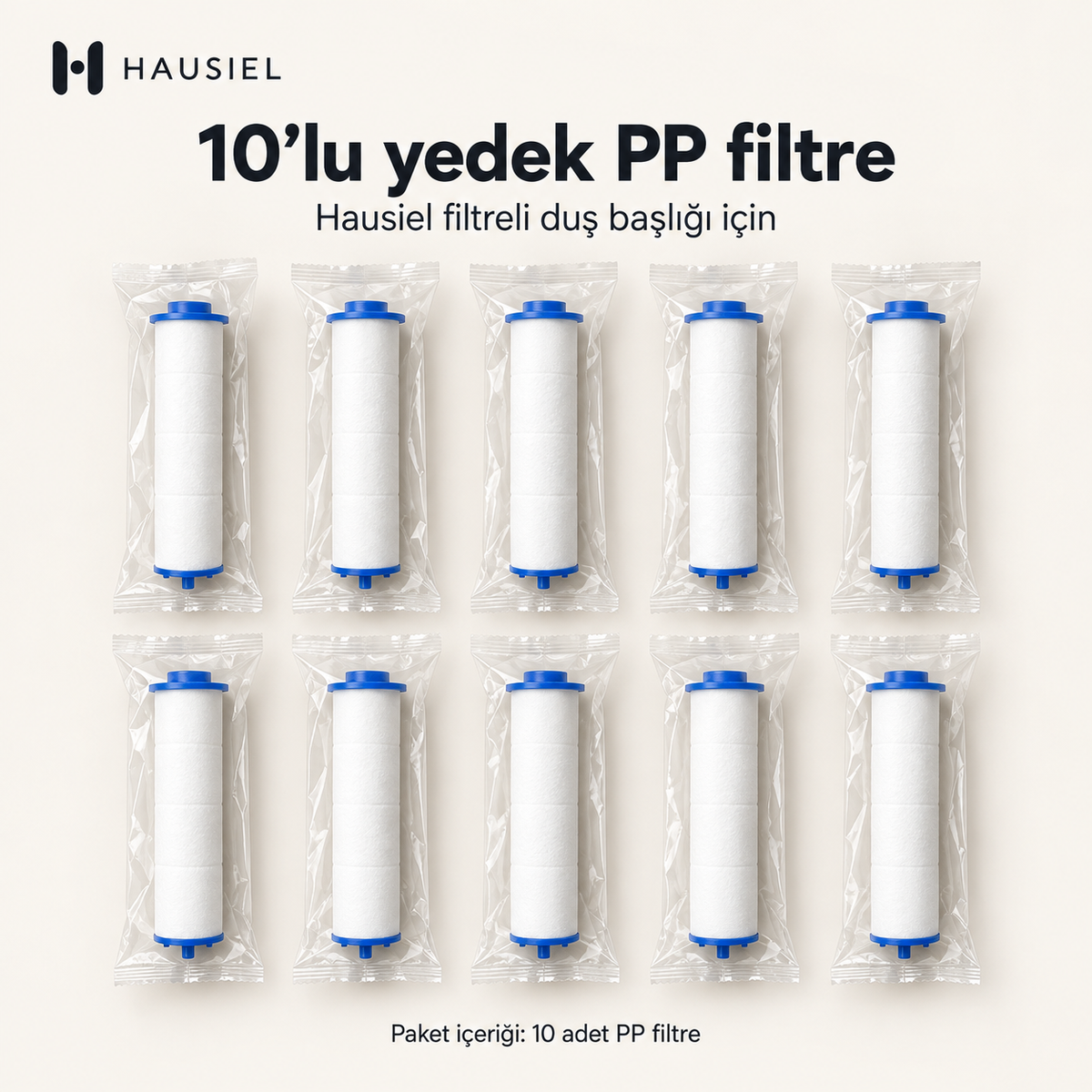 HAUSIEL 10'lu yedek PP filtre paketi