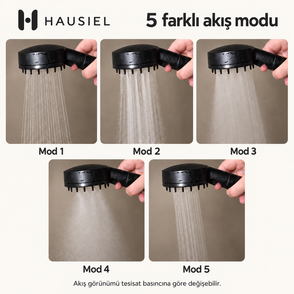 HAUSIEL duş başlığı 5 farklı akış modu