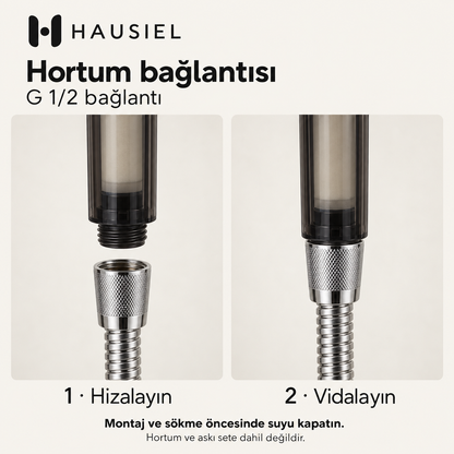 HAUSIEL duş başlığı hortum bağlantısı: hizalayın ve vidalayın