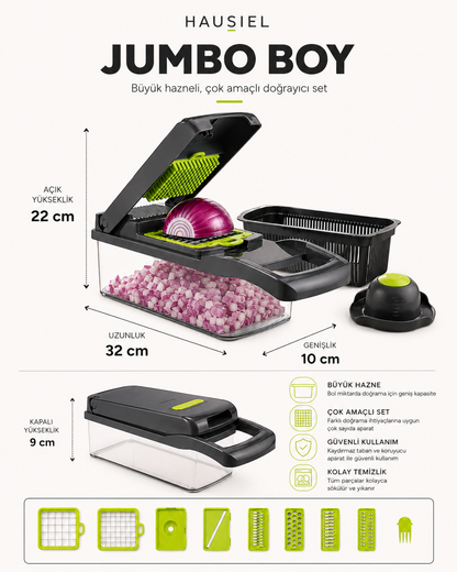 HAUSIEL Jumbo Boy sebze doğrayıcı - 32 x 10 x 9 cm, açık yükseklik 22 cm